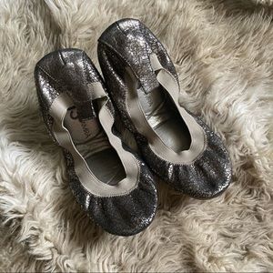 Yosi Samra Shimmering Silver Flats